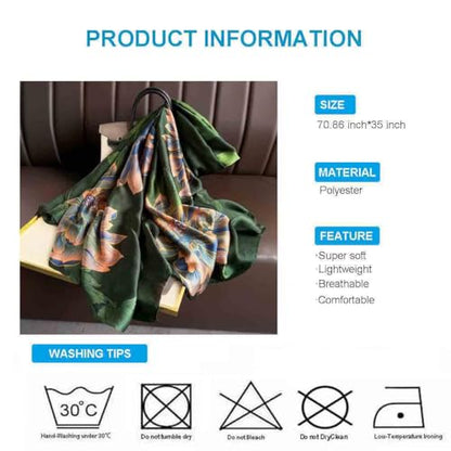 Xyueanlo Scarfs for Women Lightweight Scarves Fashion Print Floral Pattern Head Scarf Wraps Shawls - color: Flower Green