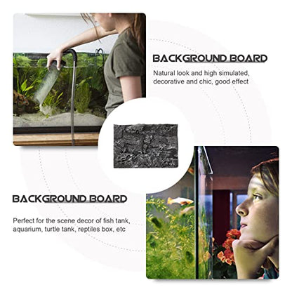 Kisangel 3D Rock Terrarium Background Board, 17.7x11.8 in for Reptile Tank - color: Dark Grey