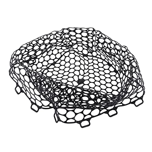 Fly Fishing Net, Durable Black Replacement with 12.6 Inch Depth and Non- Rubber Mesh, Landing Netbag for Anglers Trout Bass River Lake Fishing