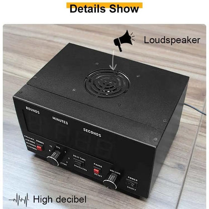 Boxing Timer, Gymnastics Timer,with Large Display, Multiple Preset Options, Adjustable Round/Rest Time for Boxing Gym, Fitness Training