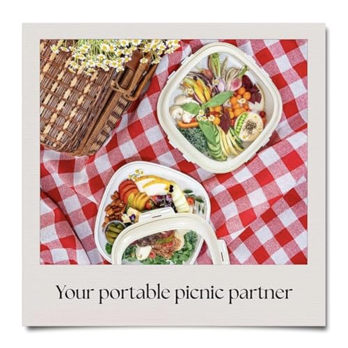 Crudités | Portable Snack Tray | Square 2-Pack | Sage Green | Reversible Stretch Lid Food Containers | BPA-Free, Freezer & Dishwasher Safe | Meal-Prep, Charcuterie, Salads, Picnic, Travel - size: Square, 2 Pack, Sage Green