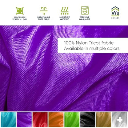 AyuHome Aerial Silks Kit for Home - Premium Yoga Swing for Adults with 660 lbs Capacity - Versatile Aerial Yoga Hammock for Gymnastics Training - color: Aerial silk - Purple New