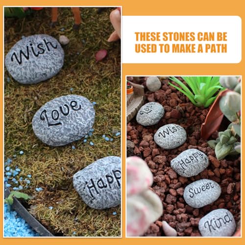 Yardwe 10pcs Resin Mini Decorative Pebbles Garden Rocks for Aquarium Landscape Stones Outdoor Plant Pot Gravel Fish Tank Accessories