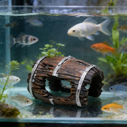 Resins Aquariums Scenery Small Weathered Barrels for Creating Underwater Landscape Fishes Tanks Accessory Pet Fishes Tanks Decoration