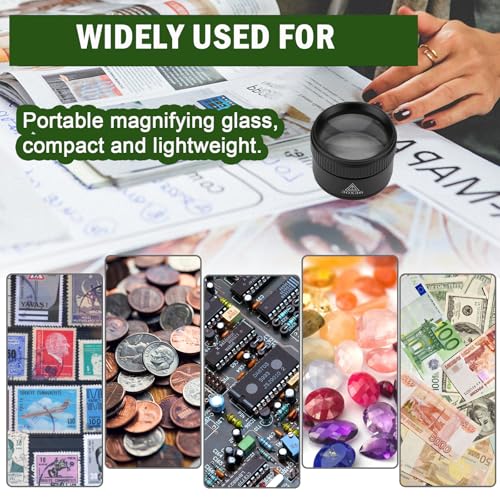 Rongon 30X Portable Jewelers Loupe Pocket Handheld Magnifier | Sturdy metal, loupe handheld magnifying glass for jeweler stamps maps antiques magazines books repair electronics (30X 36MM) - size: 30X36MM