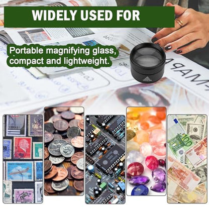 Rongon 30X Portable Jewelers Loupe Pocket Handheld Magnifier | Sturdy metal, loupe handheld magnifying glass for jeweler stamps maps antiques magazines books repair electronics (30X 36MM) - size: 30X36MM