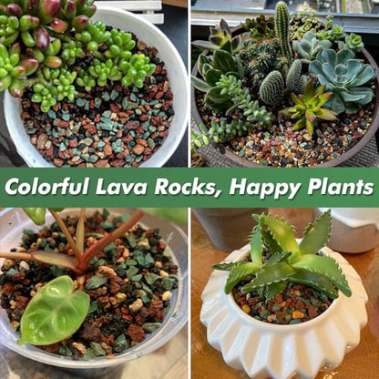 11 Pounds Mix Horticultural Lava Rocks, 2-4 mm Lava Rocks for Plants, Bonsai Rocks Horticultural Grit Soil Cover Gravel for Succulents and Hydroponics, Fairy Gardening, Top Dressing, Plant Drainage - size: 0.06-0.16 inch, style: Mix lava/ 11 pounds