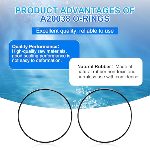 A20038 A-20038 O-Ring Replacement Part, Suitable for Fluval 104, 105, 106, 107, 204, 205, 206, 207 Motor Head Lid Sealing Ring Aquarium Filter Replacement Part, Black, 2 Pieces