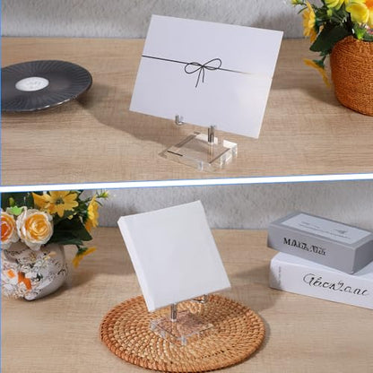 16 PCS Adjustable Metal Arms Display Stand, 2 X 2 X 3.5 Inch Small Rock Display Stand with Acrylic Base Small Displays Easel Holder Crystal Displays Stands for Picture Coral Geodes Mineral Agate