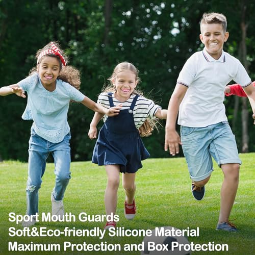 TOODOO 6 Pieces Braces Mouth Guard Kids Sports Mouth Guard for Kids Double Football Youth Mouthguards for Boxing Football Hockey Karate Basketball (Transparent, Pink) - color: White, Pink