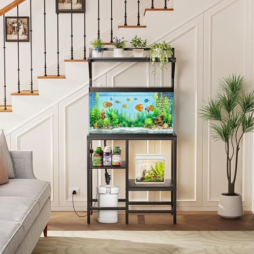 29 Gallon Fish Tank Stand for Standard & Breeder Tanks | Fits 20 & 29 Gal Long, Tall & Breeder Tanks for Aquarium, Reptile Terrarium & Turtle Tank, Top Shelf, 30.7"L x 15.3"W, Black - size: 20-29 Gallon