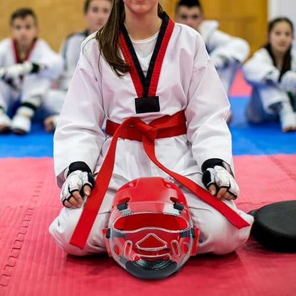 Toddmomy Detachable Face Protector Boxing Taekwondo Sports Face Cover Sparring Guard for Martial Arts Training Breathable Shield for Kids and Youth