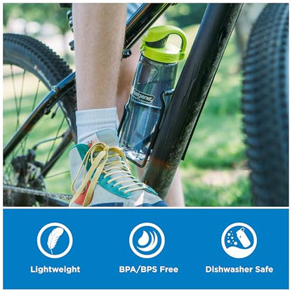 Nalgene 24 oz On The Fly Lock-Top Water Bottle, Slate Blue w/Glacial - color: Slate Blue with Glacial, size: 22 Ounces
