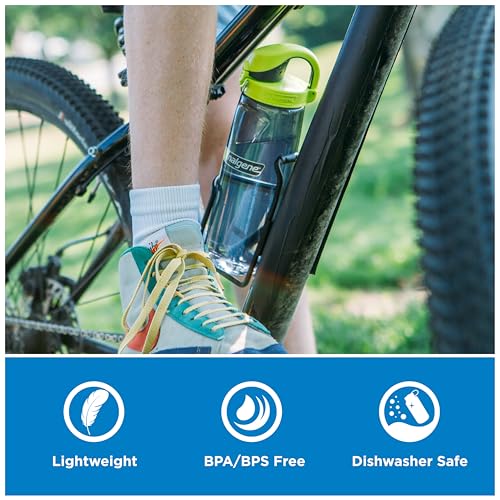 Nalgene 24 oz On The Fly Lock-Top Water Bottle, Clear w/Sprout - color: Clear with Sprout, size: 22 Ounces
