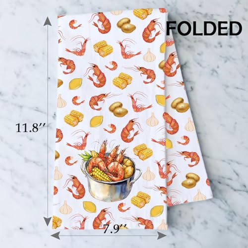 PXTIDY Shrimp Kitchen Towel for Shrimp Lover Seafood Shrimp Boil Season Dish Tea Towel Crawfish Lobster Kitchen Decor (Shrimp Kitchen)