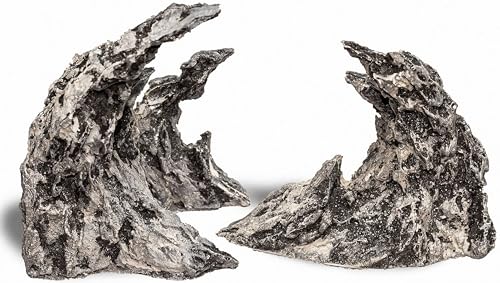 Novelsite Fish Tank Decor- Jagged Canyon Rock Formation ，Made of Solid Sandstone，Suitable for a Variety of Fish Tank Scenes, DIY Planting Moss, Safe and Non-Toxic - color: Grey Rockery, size: Canyon-S