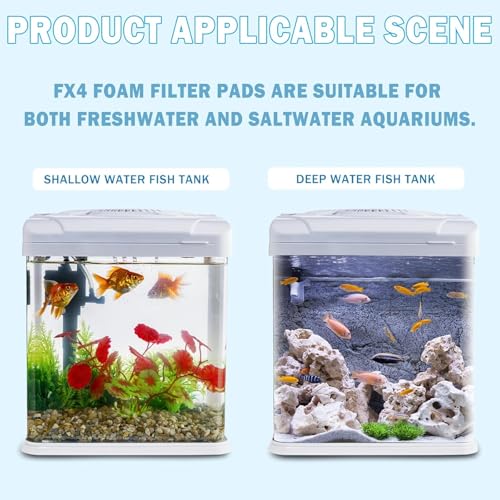Fx4 Foam Filter Pads Replacement Compatible with Fluval FX5 / FX6 Canister Filter, Aquarium Bio Sponge Foam Filter Pads (6 Packs) - size: 6 Packs
