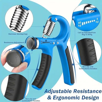 2 PCS Hand Grip Strengthener, Grip Strength Trainer with Adjustable Resistance 11-132 Lbs (5-60kg)， Forearm Strengthener for Musicians Athletes