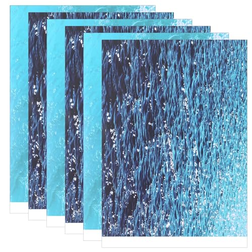 6 Pcs Artificial Ripple Water Effect Sheets Ocean Diorama Supplies Paper Self Adhesive Realistic Stream Background Miniature River Scenery DIY Accessories for Sand Table Model Decor Lake(2 Styles)