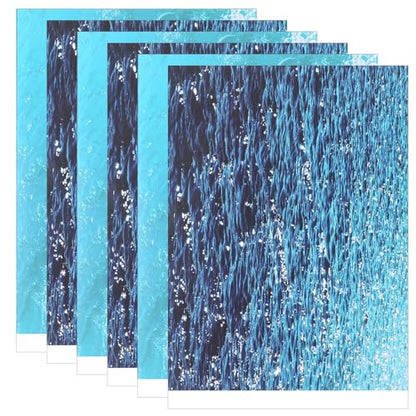 6 Pcs Artificial Ripple Water Effect Sheets Ocean Diorama Supplies Paper Self Adhesive Realistic Stream Background Miniature River Scenery DIY Accessories for Sand Table Model Decor Lake(2 Styles)