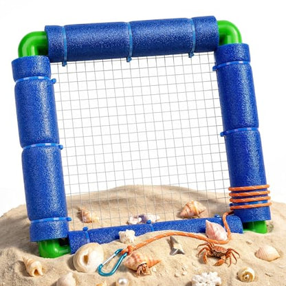 Floating Shark Tooth Sifter, Professional Stainless Steel Sand Sifter for Beach, Lightweight Shark Teeth Sifter for Fossil Hunting, Shelling & Beachcombing - color: Blue