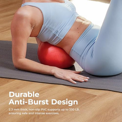 Sunny Health & Fitness Premium Anti-Burst Exercise & Stability Ball | 660LB Capacity, Yoga, Pilates, Physical Therapy, Recovery, Prenatal Comfort, Non-Slip Texture, Non-Toxic, Odor-Free - style: 9-inches/23cm