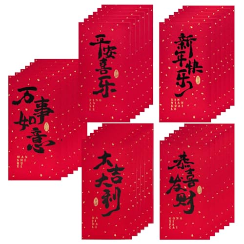 Red Envelopes,30pcs Money Cash Envelopes Lucky Hong Bao Gift Envelope Red Envelope Pockets for New Year Spring Festival Wedding Kids Birthday Party