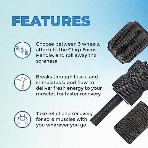 Chirp 3-in-1 Muscle Roller, Deep Tissue Foam Massager, 4x4x24 Inches | Handheld Muscle Roller, 3 Interchangeable Massage Rollers, Trigger Point Recovery, Leg Roller and Massage Stick - style: 3-in-1 Muscle Roller