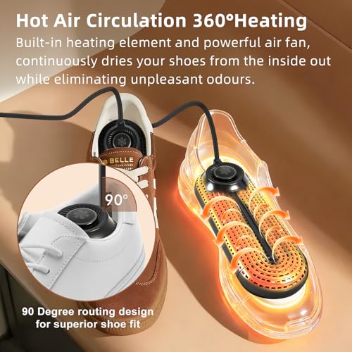 Electric Boot Dryer, Shoe Warmer with IC Controller, Footwear Travel Dryers Silent with 3/6/9 Hours Timer - color: Black Pro