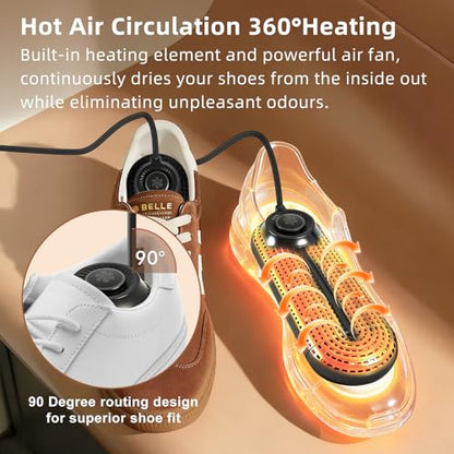 Electric Boot Dryer, Shoe Warmer with IC Controller, Footwear Travel Dryers Silent with 3/6/9 Hours Timer - color: Black Pro