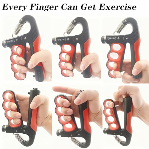 2PCS Grip Strength Trainer, 11-220LBs Adjustable Hand Gripper Strengthener with Automatic Counter, Hand Wrist Forearm Exerciser for Athletes, Musicians, Injury Recovery & Physical Therapy - color: Gray