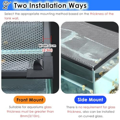 LZMZMQ Magnetic Aquarium Cover Fish Tank Lid, Home Fish Tank Protector from Cats, Square Terrarium Top Covers Anti-Fish Jump Net with Corner Handles(L45xW35cm) - size: L45xW35cm