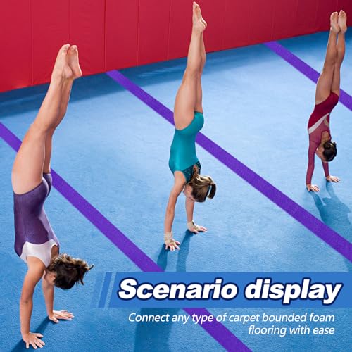 Shappy Gymnastics Mat Hook Fastener Gymnastics Cheer Mats Tape Strip for Tumbling 4" Wide Carpet Repair Nylon Hook for Carpet Bonded Foam Seams Cheer Gym Floors Cheerleading Supplies - color: Purple