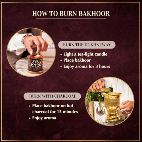 Oud Bakhoor Variety Box with Burner & Refill Box by Dukhni | Set of 2 | Authentic Arabic Bakhoor Incense | Gift Set & Starter Kit | Luxurious Long-Lasting Assorted Fragrances