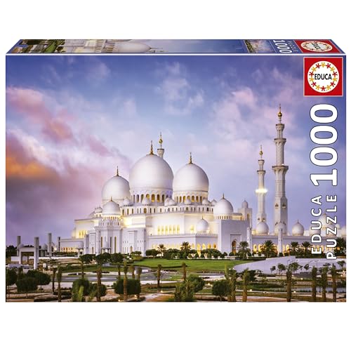 Educa - 1000 Piece Puzzle for Adults | Sheikh Zayed Grand Mosque. 14 Years Old (19644)