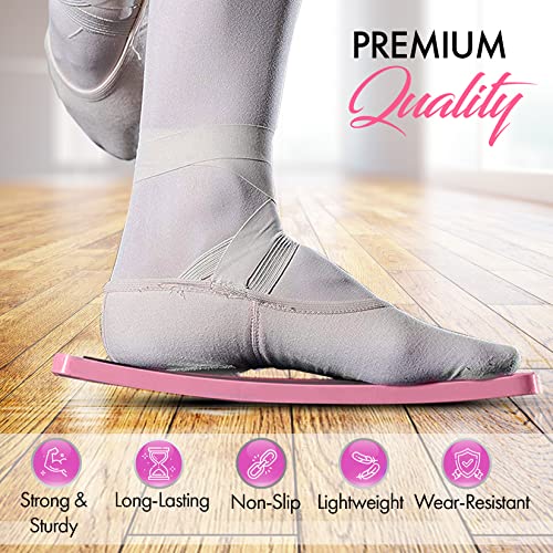 Zenmarkt Turning Board for Dancers, Cheerleaders, Gymnasts, Ice Skaters | Improve Turns, Balance & Stability — Ballet Pirouette Trainer, Figure Skating & Gymnastics Practice Board - color: Pink with Carry Bag