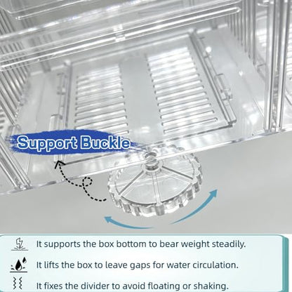 Fish Breeding Box,Breeding Box for Fish Tank,Fish Breeder Box for Aquarium | Triple-Chamber Transparent,With Suction Cups & Hook,Tank for Betta,Guppy,Shrimp,Separator & hatchery