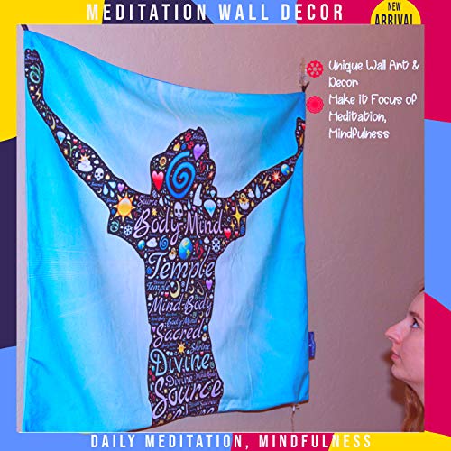 Woman Wall Decor-Premium velvet Meditation Mat|Wall art Tapestry Wall Hanging |Convertible meditation cushion cover|Unique Meditation Gift for Men, Women|Dual Printed,travel Yoga mat 70x70cm|Satin Bag