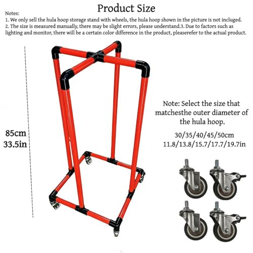 Simple PVC Hula Hoop Holder with Wheels, Outdoor Hoop Stand, Space-Saving Equipment Holder for Home, Gym, No Hula Hoop - color: 17.7in
