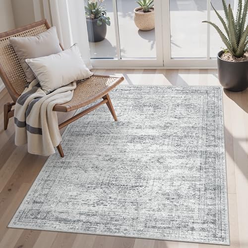 Soalmost 3x5 Rugs Non-Slip, Small Washable Kitchen Entryway Area Rug Grey - color: Grey, size: 3' x 5' (Rectangular)
