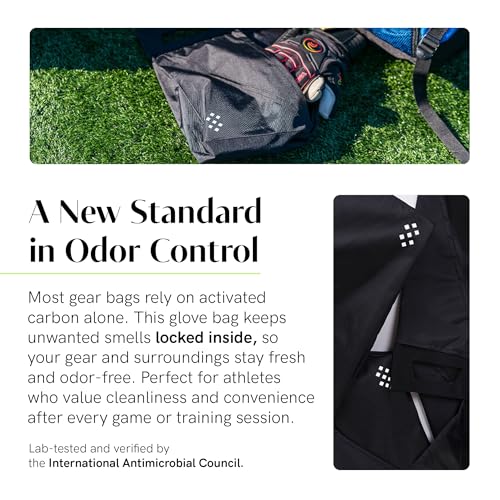 Salt Glove Bag Smell-Proof Durable Odor Containing Bag for Gloves - Size Small - Water-Resistant and Easy to Clean Smell Proof Bag - Black - size: Small