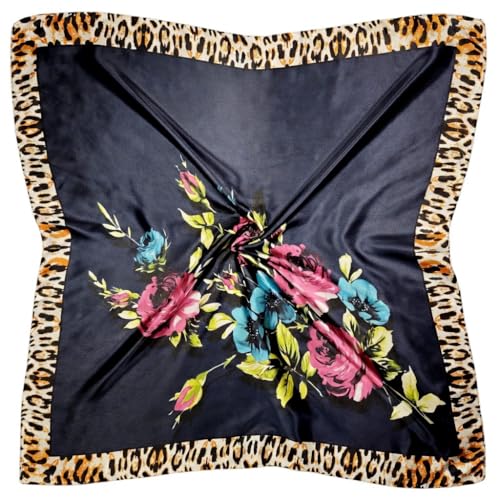 Large 35 inches Satin Square Scarf Lightweight Neck Hair Wrap Fashion Headscarf - color: A16