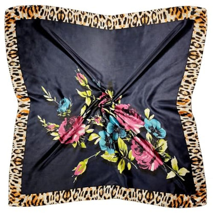Large 35 inches Satin Square Scarf Lightweight Neck Hair Wrap Fashion Headscarf - color: A16