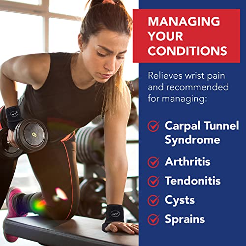 Doctor Developed Wrist Brace, Wrist Wraps for Carpal Tunnel Arthritis, Tendonitis, Hand Support, Ideal for Fitness, Weightlifting - Handbook Included (Wrist Brace 1 Pack) - style: Wrist Brace - Medium