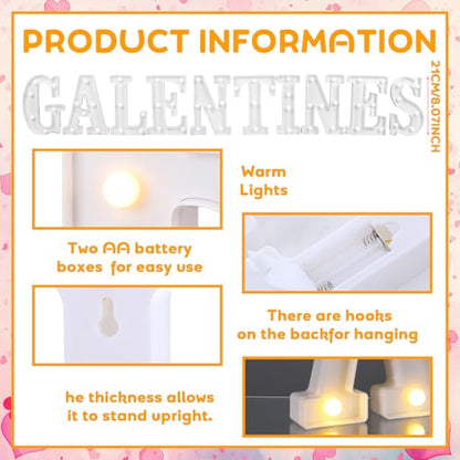 Aurelema Sukkot Large LED Letter Sign LED Lights, Galentines, 8.27 Inches - color: Galentines, size: 6.3 Inches