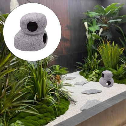 Aquarium Decorations Rock, Ceramic Shelters - Shrimp Habitat, Breeding Tube, Hiding Cave, Fish Tank Decor Pleco Cave for Betta Fish, Amano Cichlid Bonsai to Play, Hide and Rest (Stack Stone Cave)