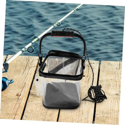 Yardwe Thick Fishing Bucket Portable Folding Live Fish Container Anti-Leak Design for Outdoor Fishing Camping