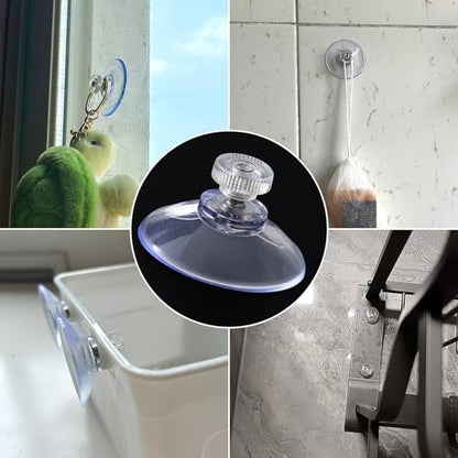 6pcs Clear Suction Cup Glass Suction Pads, 41mm PVC Plastic Sucker Pads, Extra Strong Adhesive Suction Holder Without Hooks for Window Mirror Décor