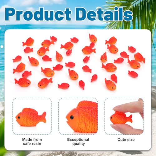 40pcs Plastic Fish Little Mini Fish Bulk Realistic Fake Fishes Party Favors | Miniature Small Fake Fishes Figurines Aquarium Decorations for Under Sea Mermaid Pool Vase Fillers Crafts