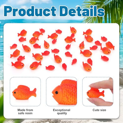 40pcs Plastic Fish Little Mini Fish Bulk Realistic Fake Fishes Party Favors | Miniature Small Fake Fishes Figurines Aquarium Decorations for Under Sea Mermaid Pool Vase Fillers Crafts